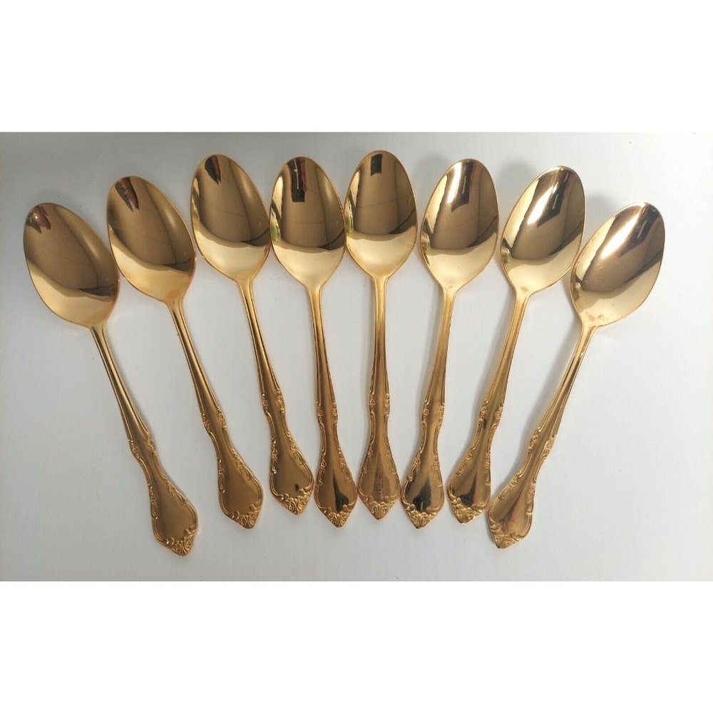 Estia Golden Cascade Plated Electroplate Korea Tablespoons Lot of‎ 8